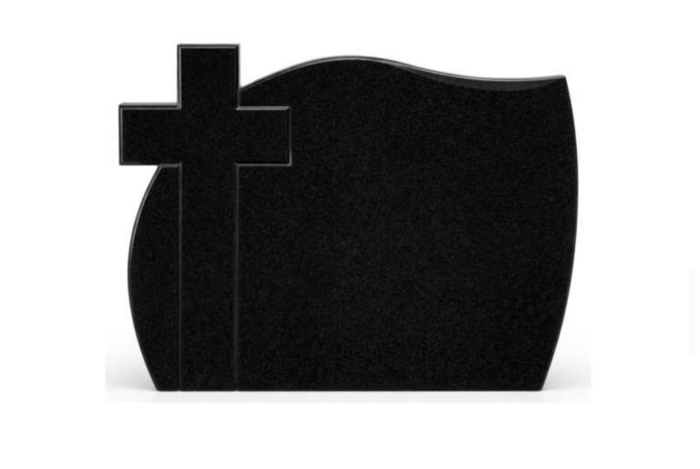 Ekskluzywna Tablica Nagrobna FALKA-7 – Premium Black z Motywem Krzyża